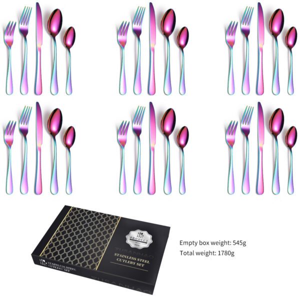 30-piece stainless steel cutlery set in gift box, includes knives, forks, spoons