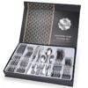 30-piece stainless steel cutlery set in gift box, includes knives, forks, spoons