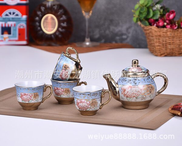 European-style gold-plated ceramic tea set