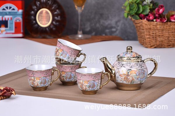 European-style gold-plated ceramic tea set