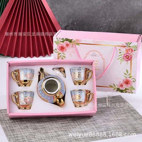 European-style gold-plated ceramic tea set