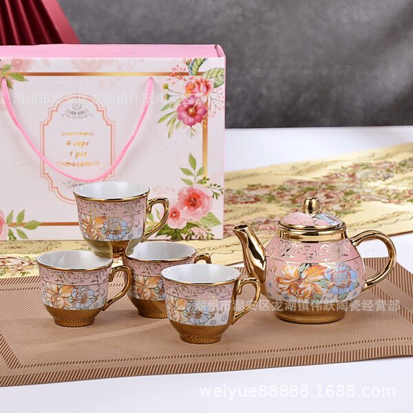 European-style gold-plated ceramic tea set
