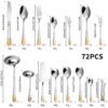72-piece gold-plated stainless steel cutlery set in a gift box
