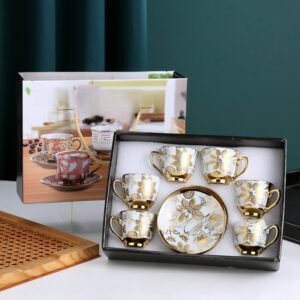 Electroplated ceramic mug continental coffee cup saucer Middle East Turkey mug set