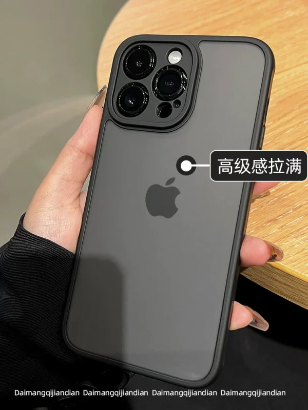 O1CN012Ju3TK2GdSTPWVGmv_2212377739038-1.webp Matte black silicone iPhone cases, anti-drop, dustproof, fit models 11-16 Plus, unisex, high-end, transparent options