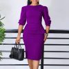 O1CN012KCFF91vvE6G7g3rc_2209289906234-0-cib-1.jpg 2025 Plus Size Solid Color Bodycon African Dress Elegant OL Style