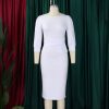 O1CN012qWyHx1vvE5xl8Nu3_2209289906234-0-cib-1.jpg 2025 Plus Size Solid Color Bodycon African Dress Elegant OL Style
