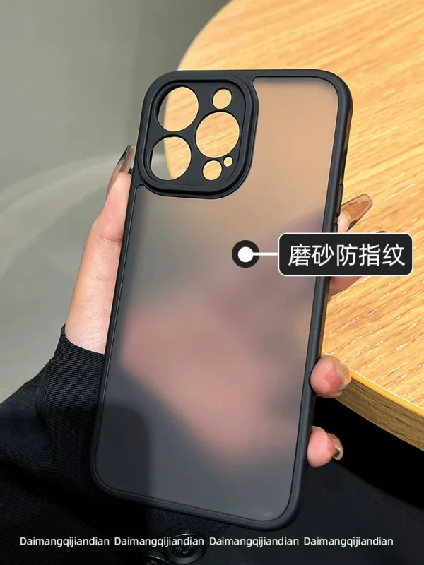 O1CN017ct7e62GdSTSLVsBK_2212377739038-2.webp Matte black silicone iPhone cases, anti-drop, dustproof, fit models 11-16 Plus, unisex, high-end, transparent options