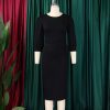 O1CN018xfGTr1vvE5xCE5zE_2209289906234-0-cib-1.jpg 2025 Plus Size Solid Color Bodycon African Dress Elegant OL Style
