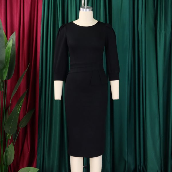 O1CN018xfGTr1vvE5xCE5zE_2209289906234-0-cib-1.jpg 2025 Plus Size Solid Color Bodycon African Dress Elegant OL Style