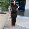 Red High-Waist Maxi Dress  Elegant Formal Style