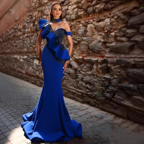 O1CN01JrjDkr1mNURI9vjXc_2550074942-0-cib-1.jpg Glamorous One-Shoulder Mermaid Gown | Elegant High-Neck Evening Dress with Cascading Ruffles and Corset Waist