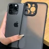 O1CN01LopjB42GdSTTm5scw_2212377739038.webp Matte black silicone iPhone cases, anti-drop, dustproof, fit models 11-16 Plus, unisex, high-end, transparent options