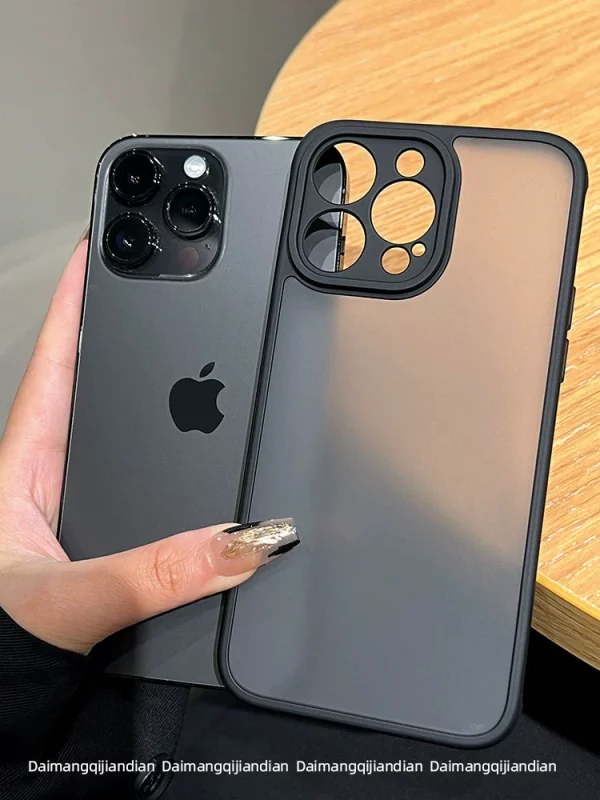O1CN01LopjB42GdSTTm5scw_2212377739038.webp Matte black silicone iPhone cases, anti-drop, dustproof, fit models 11-16 Plus, unisex, high-end, transparent options