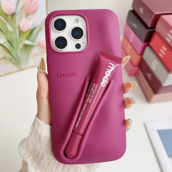 O1CN01RYpKT42IKnmsaAUzw_2219567669268-0-cib-1.jpg High fashion Rhode dopamine hayley same lipstick for iPhone lipstick color silicone phone case