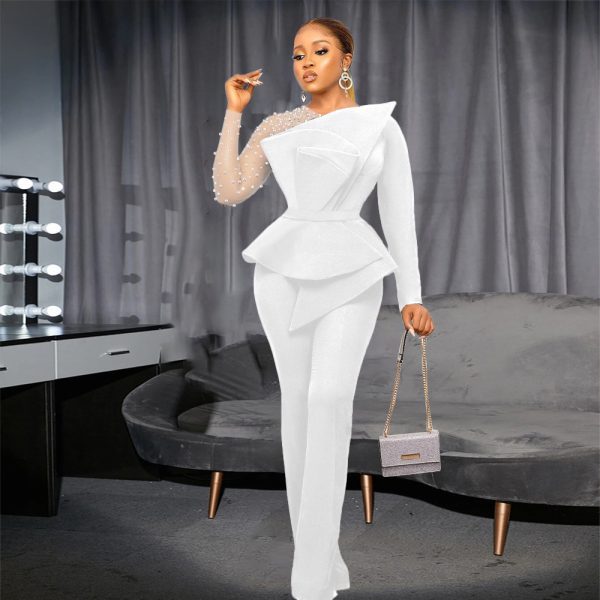 Glamorous Patchwork Beaded Jumpsuit  Slimming, Elegant, and Perfect for Stealing the Spotlight at Any Event!