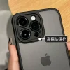 O1CN01WhDYme2GdSco0NcqT_0-item_pic-1.webp Matte black silicone iPhone cases, anti-drop, dustproof, fit models 11-16 Plus, unisex, high-end, transparent options