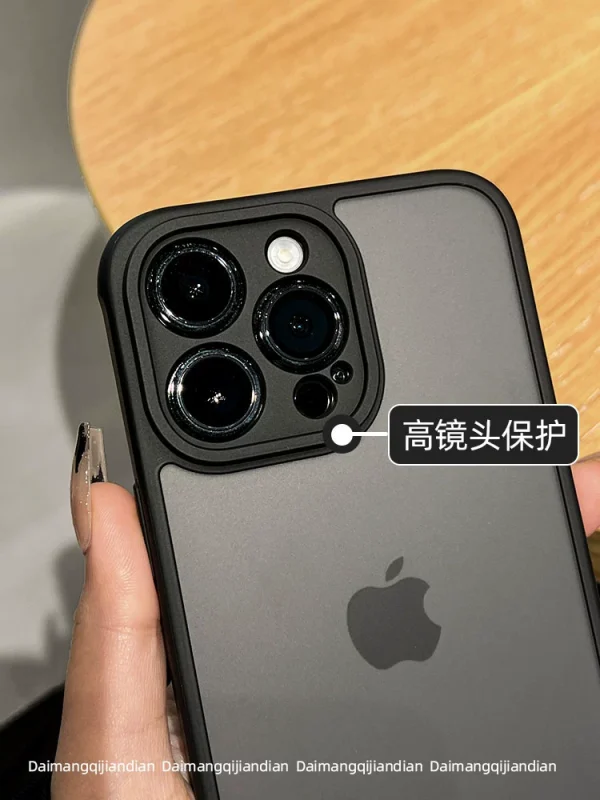O1CN01WhDYme2GdSco0NcqT_0-item_pic-1.webp Matte black silicone iPhone cases, anti-drop, dustproof, fit models 11-16 Plus, unisex, high-end, transparent options