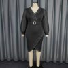 O1CN01bnynhD1mNUPsqMntg_2550074942-0-cib-1.jpg V-Neck Puff Sleeve High-Waist Sheer Dress Elegant & Charming, Effortlessly Eye-Catching