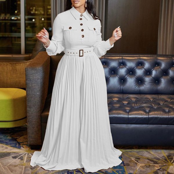 O1CN01cXlEgV1vvDrgr1Ip7_2209289906234-0-cib-1.jpg 2024 Belted Wide-Leg Jumpsuit Casual Loose Fit, Long Sleeve, Womens Fashion