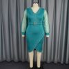 O1CN01erbUG01mNUMf0hRnz_2550074942-0-cib-1.jpg V-Neck Puff Sleeve High-Waist Sheer Dress Elegant & Charming, Effortlessly Eye-Catching