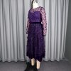 O1CN01gNbz7W1mNURSeI8OT_2550074942-0-cib.jpg Round Neck Sheer 3D Plum Blossom Long Sleeve Dress Velvet Waist A-Line