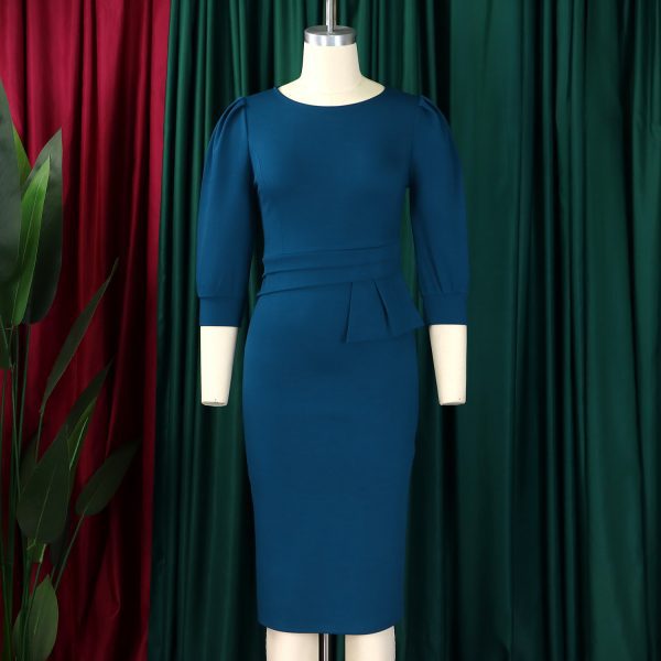 O1CN01mKxGSR1vvE5yn7q3i_2209289906234-0-cib.jpg 2025 Plus Size Solid Color Bodycon African Dress Elegant OL Style