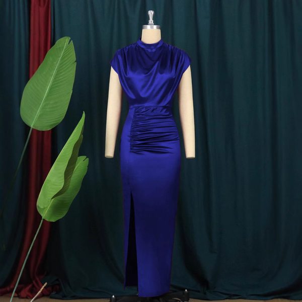 Red High-Waist Maxi Dress  Elegant Formal Style
