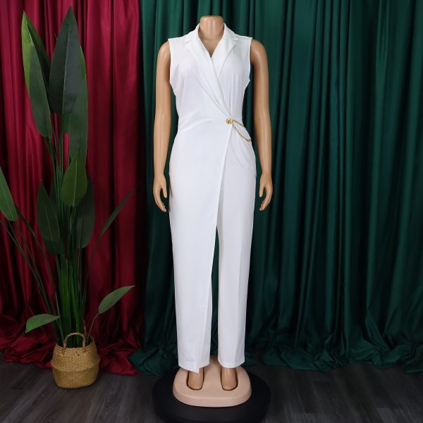O1CN01tfqZbd1vvE1verIlY_2209289906234-0-cib-1.jpg Elegant Women's Wide-Leg Suit Jumpsuit with Waist Chain