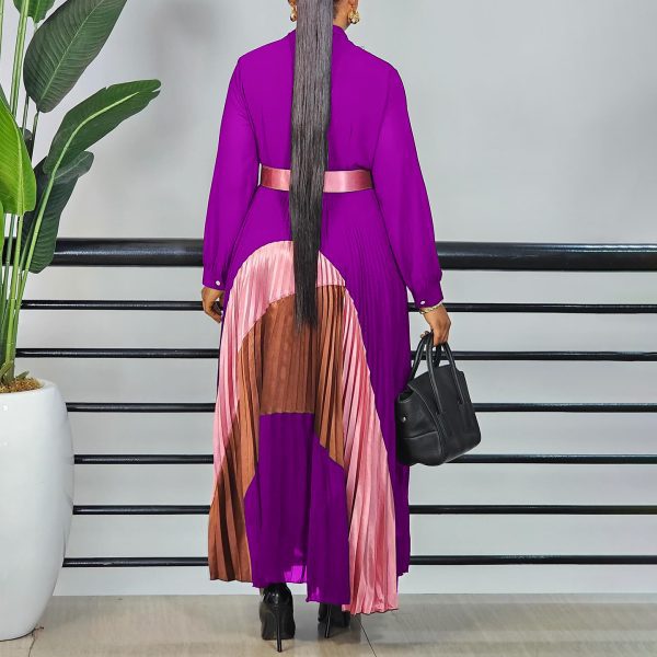O1CN01y9OBOD1vvE6qAvOe3_2209289906234-0-cib.jpg Plus Size Elegant Color-Block Pleated Dress European & American Style